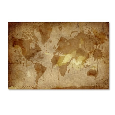 ALI Chris 'World Mape 7' Canvas Art,22x32